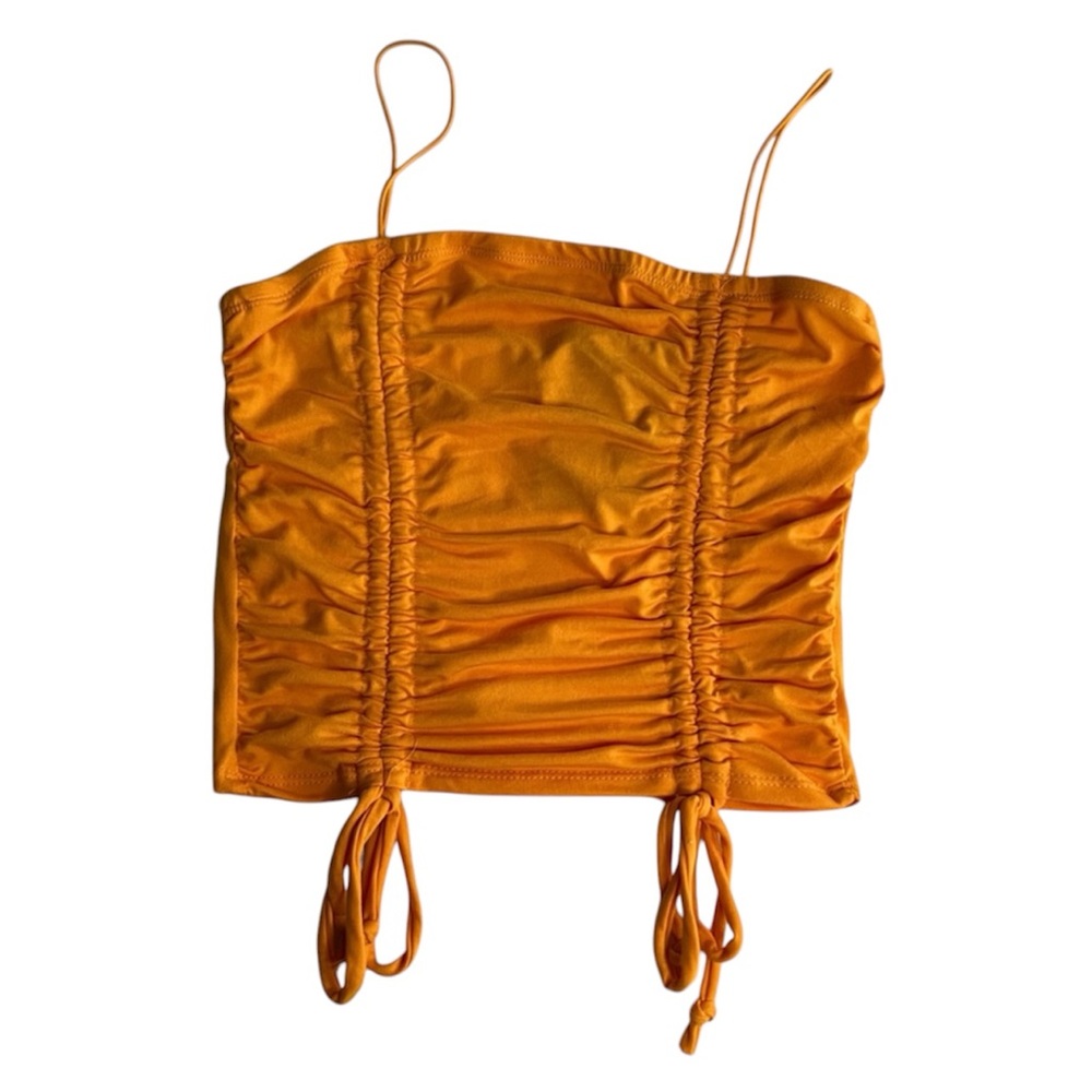 Fashion Nova Take You Off Blocked Top - Small, Orange